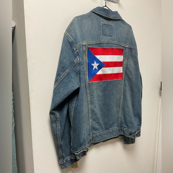 Levi Strauss & Co. Embroidered Puerto Rican Flag/Pacific Trucker Jean Jacket! - Picture 7 of 15